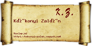 Kákonyi Zalán névjegykártya